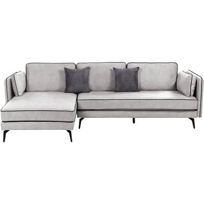 Beliani Canapé d'angle Velours Gris Clair Design Moderne - Canapé d'angle - Publicité Beliani Canapé d'angle Velours Gris Clair Design Moderne - Canapé d'angle - Publicité