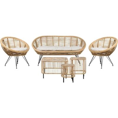 Conjunto de Sofá de 4 Plazas Natural - Interior y Exterior Conjunto de Sofá de 4 Plazas Natural - Interior y Exterior