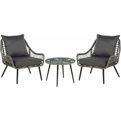 Ensemble bistro balcon extérieur gris Beliani - Mobilier d'extérieur - Publicité Ensemble bistro balcon extérieur gris Beliani - Mobilier d'extérieur - Publicité