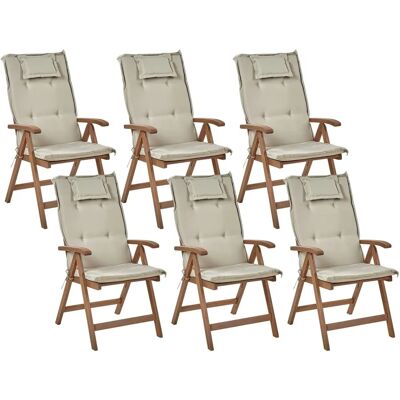 Beliani Gartenstühle Set - Rustik Akazienholz - Verstellbar, Klappbar Beliani Gartenstühle Set - Rustik Akazienholz - Verstellbar, Klappbar