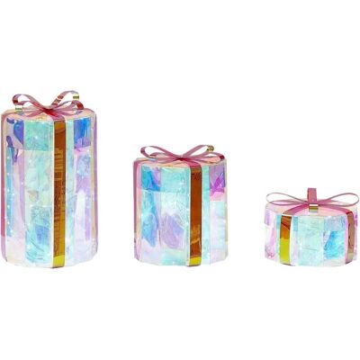 Beliani Conjunto de 3 decoraciones LED para exteriores - Regalos de Navidad multicolor Beliani Conjunto de 3 decoraciones LED para exteriores - Regalos de Navidad multicolor