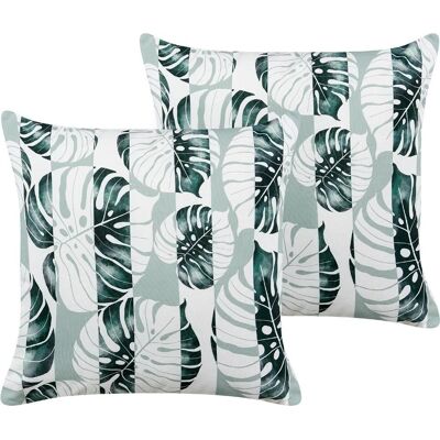 Ensemble de coussins de jardin Beliani - Motif de feuilles vertes 45x45cm - Publicité Ensemble de coussins de jardin Beliani - Motif de feuilles vertes 45x45cm - Publicité