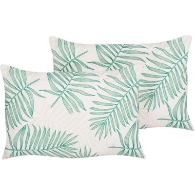 Beliani Gartenkissen-Set - Beige & Grün, 40x60cm - Wasserfest Outdoor Beliani Gartenkissen-Set - Beige & Grün, 40x60cm - Wasserfest Outdoor