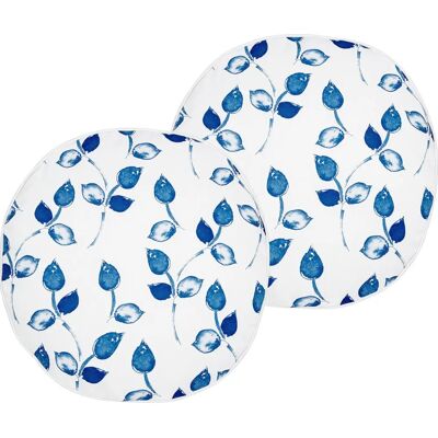 Beliani Weiße und Blaue Gartenkissen - Wasserabweisend, 40cm Beliani Weiße und Blaue Gartenkissen - Wasserabweisend, 40cm