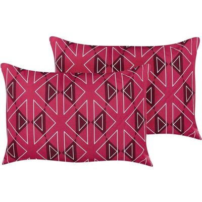 Beliani Fuchsia Pink Set of 2 Outdoor Cushions - Kissen Beliani Fuchsia Pink Set of 2 Outdoor Cushions - Kissen