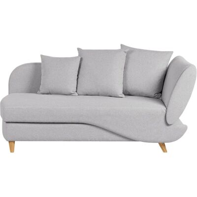 Chaise Longue en Tissu Gris Clair avec Rangement Beliani - Mobilier de Salon - Publicité Chaise Longue en Tissu Gris Clair avec Rangement Beliani - Mobilier de Salon - Publicité