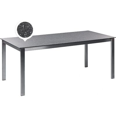 Beliani Musta Harkittu Lasipöytä 180x90cm - Pihapöytä Beliani Musta Harkittu Lasipöytä 180x90cm - Pihapöytä