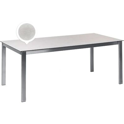 Table de Jardin Beliani Verre Trempé Blanc 6 Places - Table de Jardin - Publicité Table de Jardin Beliani Verre Trempé Blanc 6 Places - Table de Jardin - Publicité