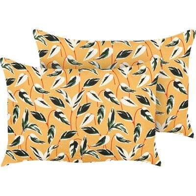 Beliani Gartenkissen Set 2 - Multicolor Polyester Rechteckig Beliani Gartenkissen Set 2 - Multicolor Polyester Rechteckig