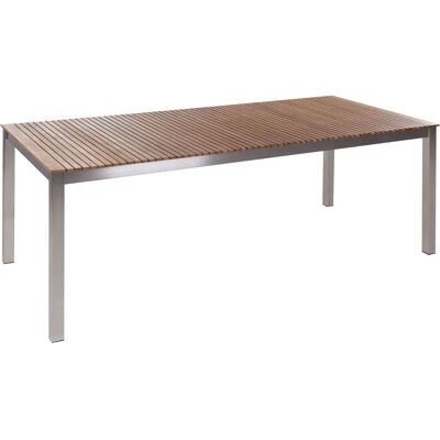 Beliani Puutarhapöytä FSC Teak Teräsrunko Ristikkomainen 90x200cm Beliani Puutarhapöytä FSC Teak Teräsrunko Ristikkomainen 90x200cm