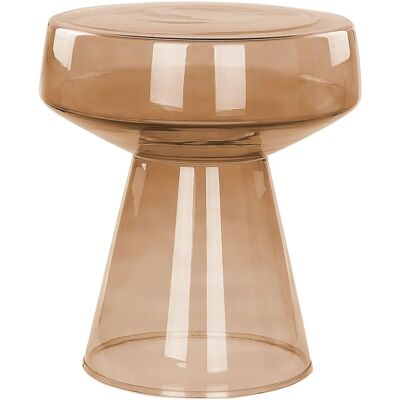 Table d'appoint ovale en verre transparent couleur ambre doré Beliani Laguna - Publicité Table d'appoint ovale en verre transparent couleur ambre doré Beliani Laguna - Publicité