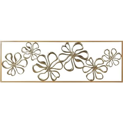 Beliani Wanddekoration Gold Eisen 90 x 31 cm Handgefertigtes Blumen Wandkunst - Wandschmuck Beliani Wanddekoration Gold Eisen 90 x 31 cm Handgefertigtes Blumen Wandkunst - Wandschmuck