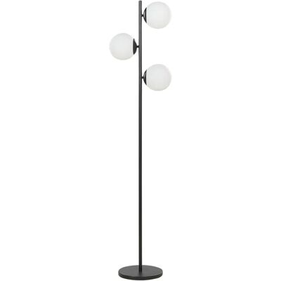 Beliani WADI Moderne schwarze Metall Stehlampe - 3 Glasschirme Beliani WADI Moderne schwarze Metall Stehlampe - 3 Glasschirme