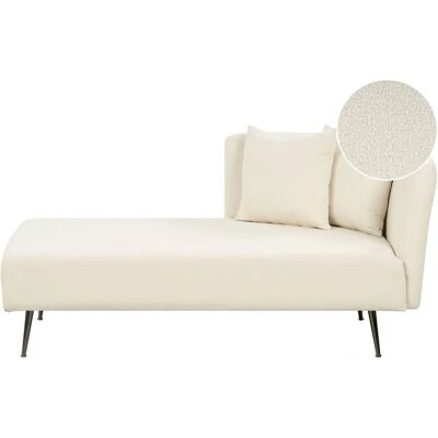 Beliani Riom Chaise Longue Blanche à Droite - Salon - Publicité Beliani Riom Chaise Longue Blanche à Droite - Salon - Publicité