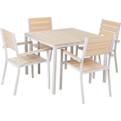 Ensemble de repas extérieur Beige 4 places Beliani - Dining Set - Publicité Ensemble de repas extérieur Beige 4 places Beliani - Dining Set - Publicité