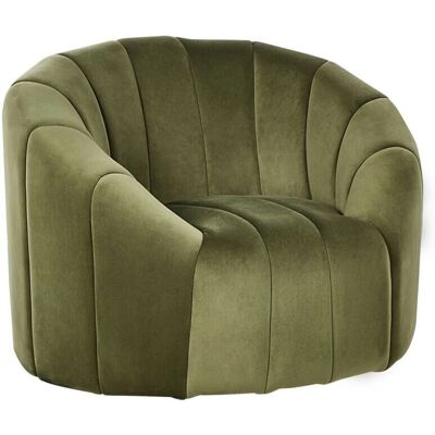 Sillón terciopelo verde oscuro suave tela diseño retro tufted - Sillón Sillón terciopelo verde oscuro suave tela diseño retro tufted - Sillón