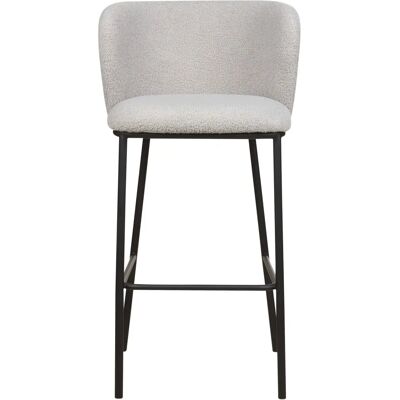Beliani Set aus 2 Moderne Hellgraue Bouclé Barhocker - Bar Chairs Beliani Set aus 2 Moderne Hellgraue Bouclé Barhocker - Bar Chairs