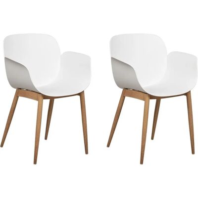 Ensemble de 2 chaises de salle à manger blanches en plastique - Chaises de salle à manger - Publicité Ensemble de 2 chaises de salle à manger blanches en plastique - Chaises de salle à manger - Publicité
