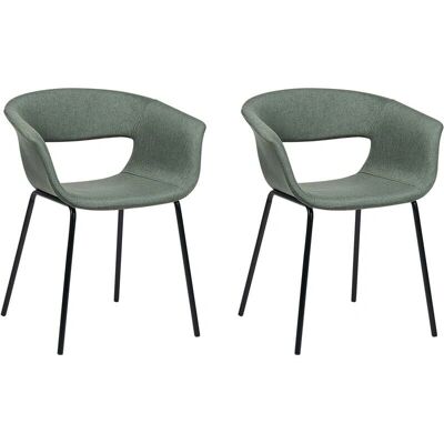 Beliani Ensemble de 2 Chaises de Salle à Manger - Chaises en Tissu Vert Modernes - Publicité Beliani Ensemble de 2 Chaises de Salle à Manger - Chaises en Tissu Vert Modernes - Publicité