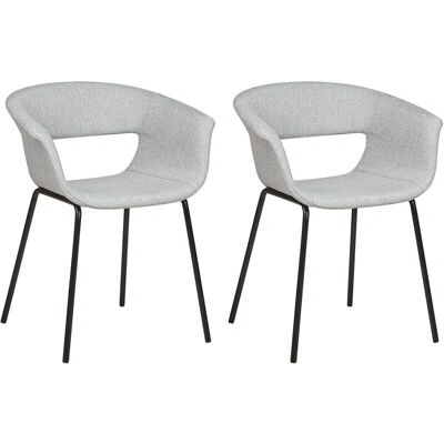 Beliani Ensemble de 2 chaises de salle à manger gris clair - Chaises de salle à manger - Publicité Beliani Ensemble de 2 chaises de salle à manger gris clair - Chaises de salle à manger - Publicité