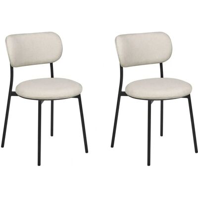Beliani Setti 2 beige polyesteri ruokatuolia Beliani Setti 2 beige polyesteri ruokatuolia