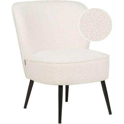 Fauteuil Beliani Blanc Bouclé VOSS - Fauteuil - Design Moderne Salon Chambre - Publicité Fauteuil Beliani Blanc Bouclé VOSS - Fauteuil - Design Moderne Salon Chambre - Publicité