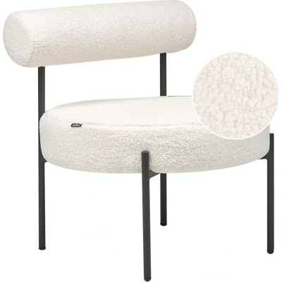Chaise d'accent sans bras Beliani blanche rembourrée en bouclé - Chaise vintage - Publicité Chaise d'accent sans bras Beliani blanche rembourrée en bouclé - Chaise vintage - Publicité
