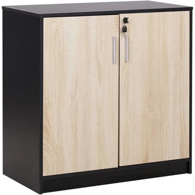 Armoire de rangement Beliani - Bois clair et noir, 2 étagères - Armoire de bureau - Publicité Armoire de rangement Beliani - Bois clair et noir, 2 étagères - Armoire de bureau - Publicité