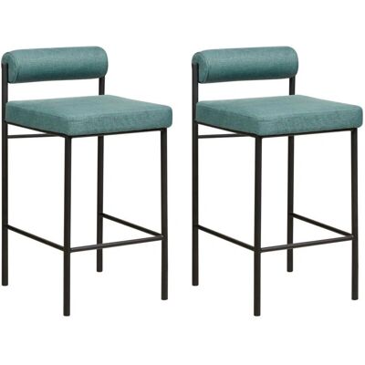 Ensemble de 2 chaises de bar en polyester teal - Chaises de bar - Publicité Ensemble de 2 chaises de bar en polyester teal - Chaises de bar - Publicité