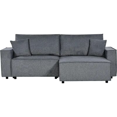 Beliani Sofá Esquinero Cama Gris Oscuro - Sofá Esquinero Cama Beliani Sofá Esquinero Cama Gris Oscuro - Sofá Esquinero Cama