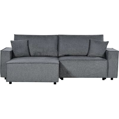 Beliani Sofá Cama Esquinero Gris Oscuro - Sofá Cama Beliani Sofá Cama Esquinero Gris Oscuro - Sofá Cama