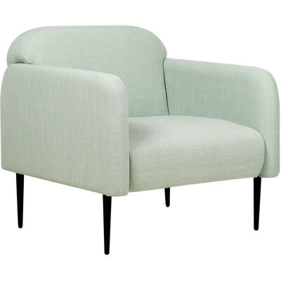 Sillón Beliani Verde Claro - Lino, Patas de Metal, Estilo Retro - Sillón Sillón Beliani Verde Claro - Lino, Patas de Metal, Estilo Retro - Sillón