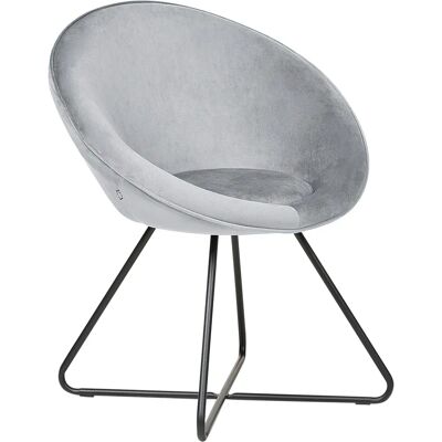 Chaise d'accent grise en velours Beliani Assise ronde Rétro Minimaliste - Chaise - Publicité Chaise d'accent grise en velours Beliani Assise ronde Rétro Minimaliste - Chaise - Publicité
