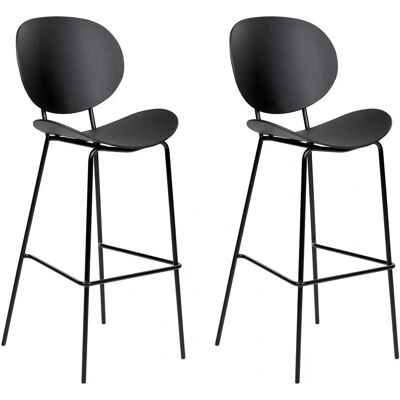 Beliani - Ensemble de 2 Chaises de Bar Noires SHONTO - Mobilier de Salle à Manger - Publicité Beliani - Ensemble de 2 Chaises de Bar Noires SHONTO - Mobilier de Salle à Manger - Publicité
