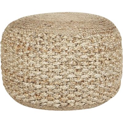 Beliani Beigen Jute Boho Tyylinen Pyöreä Pouf - Ottoman Beliani Beigen Jute Boho Tyylinen Pyöreä Pouf - Ottoman