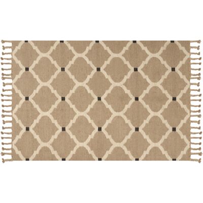 Alfombra de Yute Beige Beliani - Estilo Boho Natural 160x230cm Alfombra de Yute Beige Beliani - Estilo Boho Natural 160x230cm