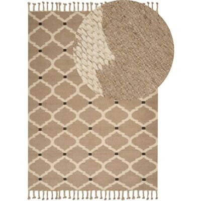 Alfombra de yute beige de Beliani - Estilo boho 200x300cm Alfombra de yute beige de Beliani - Estilo boho 200x300cm