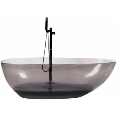 Beliani Baignoire indépendante - Surface solide noire ovale design moderne - Publicité Beliani Baignoire indépendante - Surface solide noire ovale design moderne - Publicité