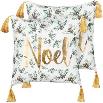 Beliani Ensemble de 2 Coussins en Coton Motif de Noël 45x45cm - Coussins - Publicité Beliani Ensemble de 2 Coussins en Coton Motif de Noël 45x45cm - Coussins - Publicité