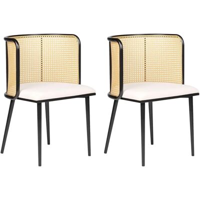 Beliani KOBUK Chaises de salle à manger en bois clair et noir - dining chairs - Publicité Beliani KOBUK Chaises de salle à manger en bois clair et noir - dining chairs - Publicité