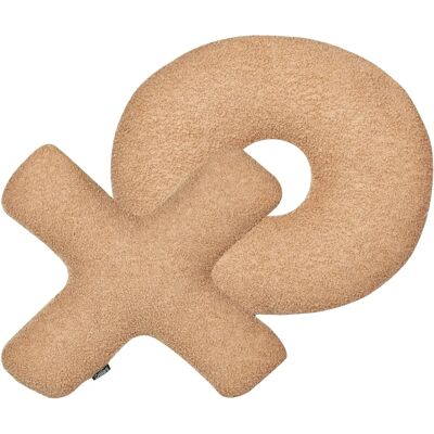 Beliani Hellbraune Teddy Buchstaben Kissen - Kissen Beliani Hellbraune Teddy Buchstaben Kissen - Kissen