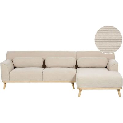 Sofá Esquinero Beliani Beige Claro - Sofá Esquina Sofá Esquinero Beliani Beige Claro - Sofá Esquina