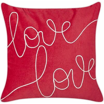 Beliani Red Velvet Cushion - Square Handmade Throw Pillow 45x45cm Beliani Red Velvet Cushion - Square Handmade Throw Pillow 45x45cm