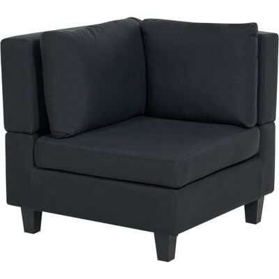 Beliani Sillón modular esquinero de tela negra - Negro Beliani Sillón modular esquinero de tela negra - Negro