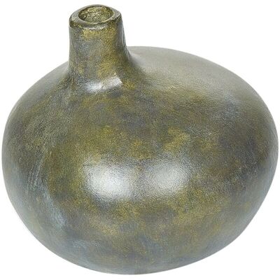 Beliani Handgefertigte Grau Gold Terrakotta Vase - Dekorative Vase Beliani Handgefertigte Grau Gold Terrakotta Vase - Dekorative Vase