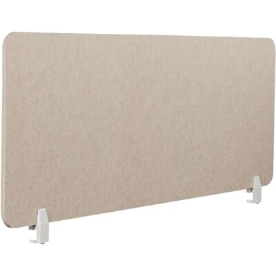 Beliani Pöytäsuoja Tumman beige PET-levy Kangaspeite 160 x 50 cm Akustinen näyttö Modulaarinen kiinnitys Beliani Pöytäsuoja Tumman beige PET-levy Kangaspeite 160 x 50 cm Akustinen näyttö Modulaarinen kiinnitys
