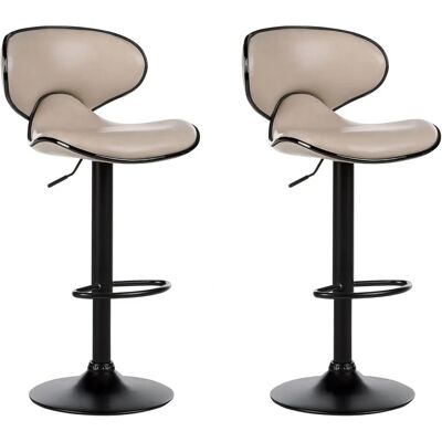 Beliani Ensemble de 2 chaises de bar modernes beige faux cuir - Bar Chairs - Publicité Beliani Ensemble de 2 chaises de bar modernes beige faux cuir - Bar Chairs - Publicité