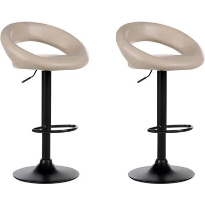 Ensemble de 2 Tabourets de Bar Beige en Faux Cuir - Moderne - Publicité Ensemble de 2 Tabourets de Bar Beige en Faux Cuir - Moderne - Publicité