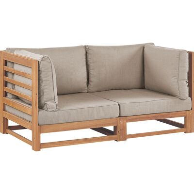 Canapé de jardin Beliani Taupe Bois d'Acacia Certifié 2 Places - Canapé de jardin - Publicité Canapé de jardin Beliani Taupe Bois d'Acacia Certifié 2 Places - Canapé de jardin - Publicité