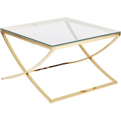 Table basse en verre doré Beliani - Table basse - Publicité Table basse en verre doré Beliani - Table basse - Publicité
